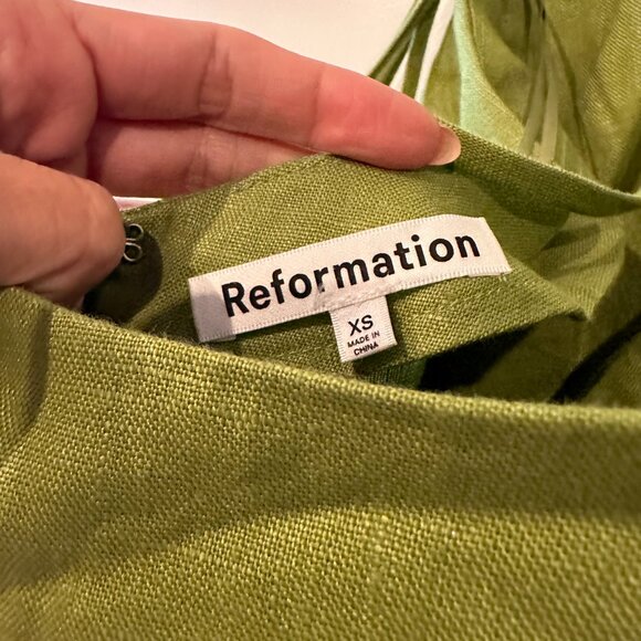 Reformation Green Backless Dress - Picture 8 of 10